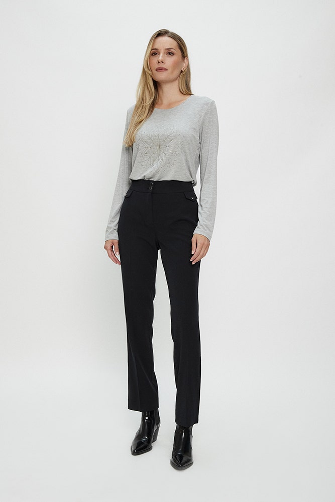 Pantalon Recto Formal Con Pretina Ancha Ma Griffe