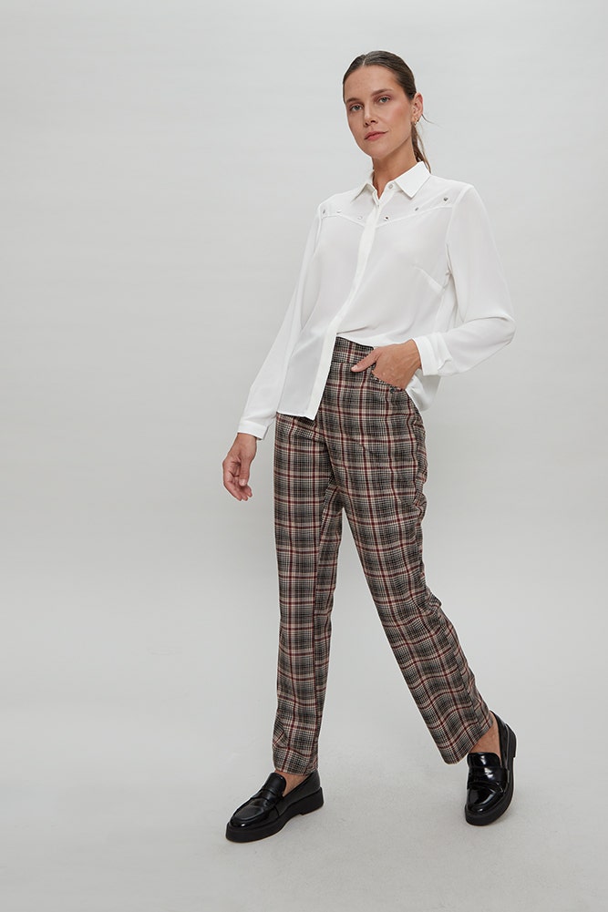 Pantalon Estampado Escoces Ma Griffe