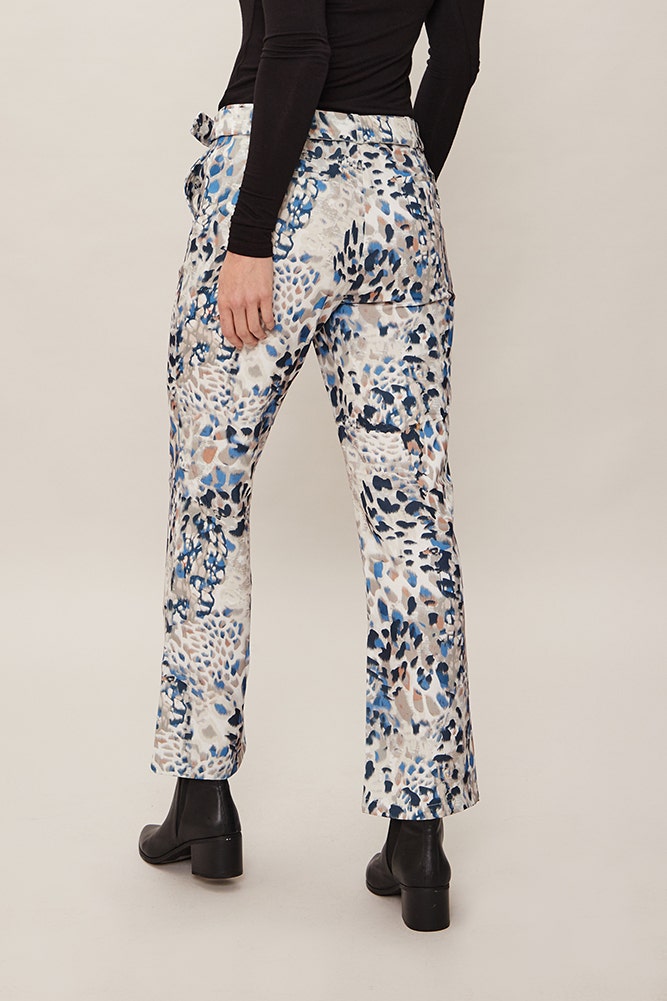 Pantalon flare estampado clearance