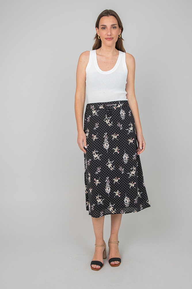 FALDA CREPE ESTAMPADA