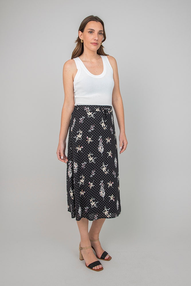 FALDA CREPE ESTAMPADA