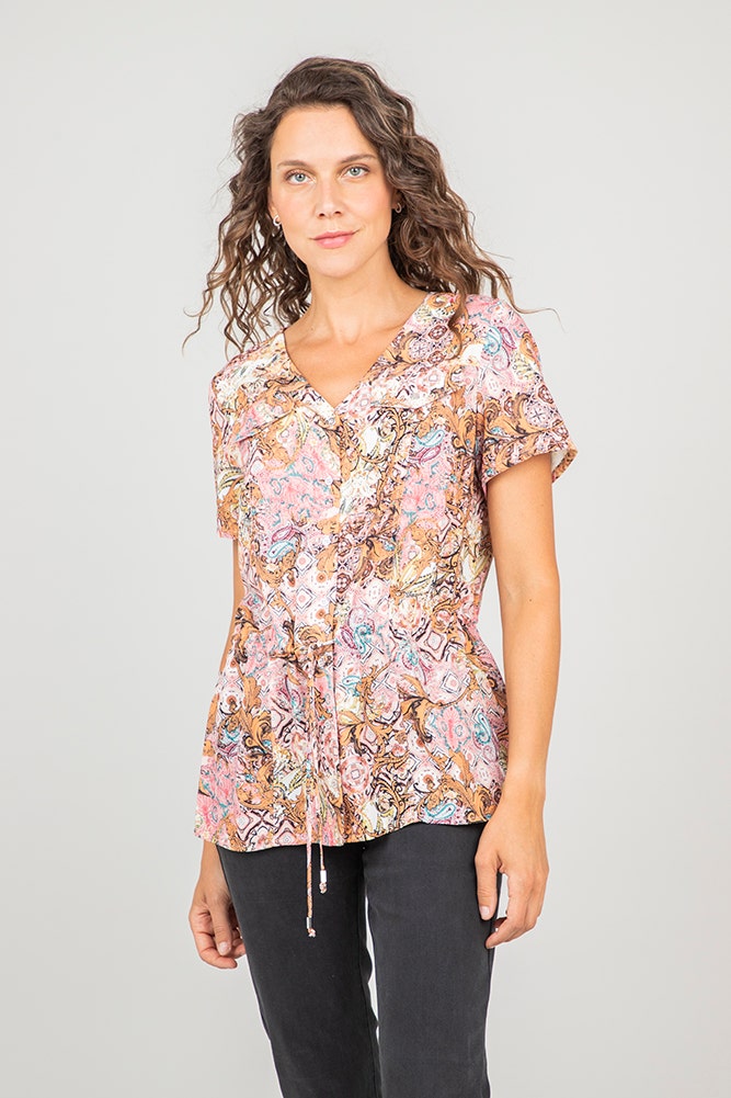 BLUSA DE POLYESTER ESTAMPADA