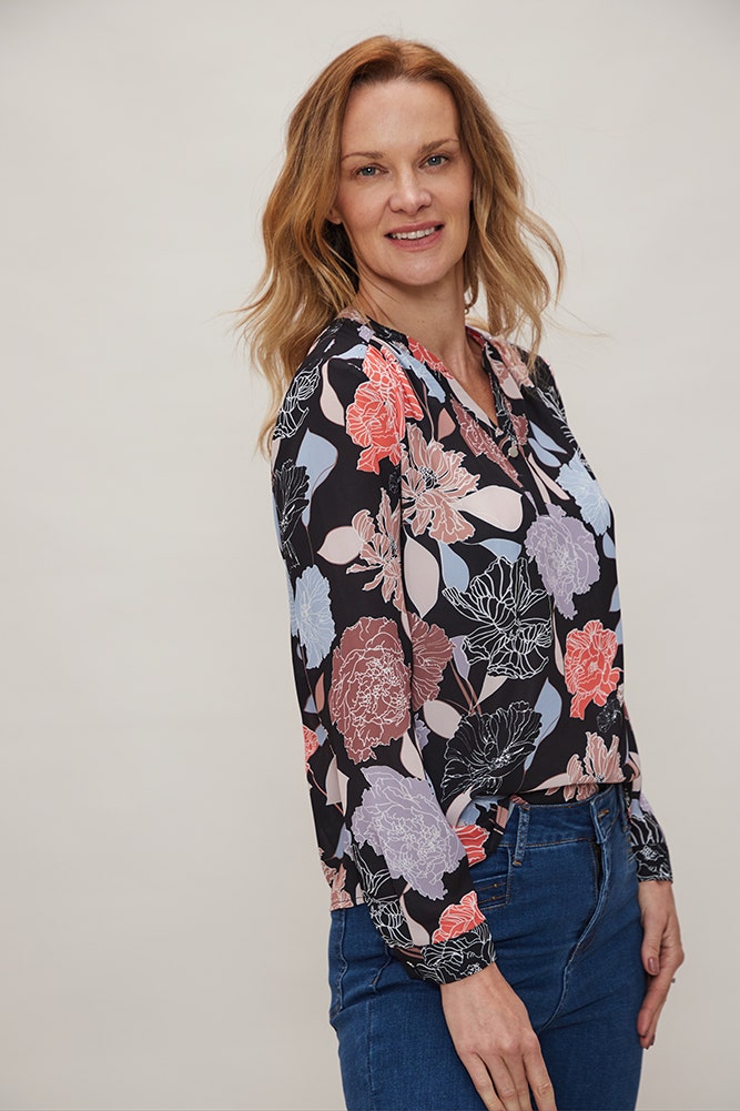 BLUSA DE POLYESTER ESTAMPADO 