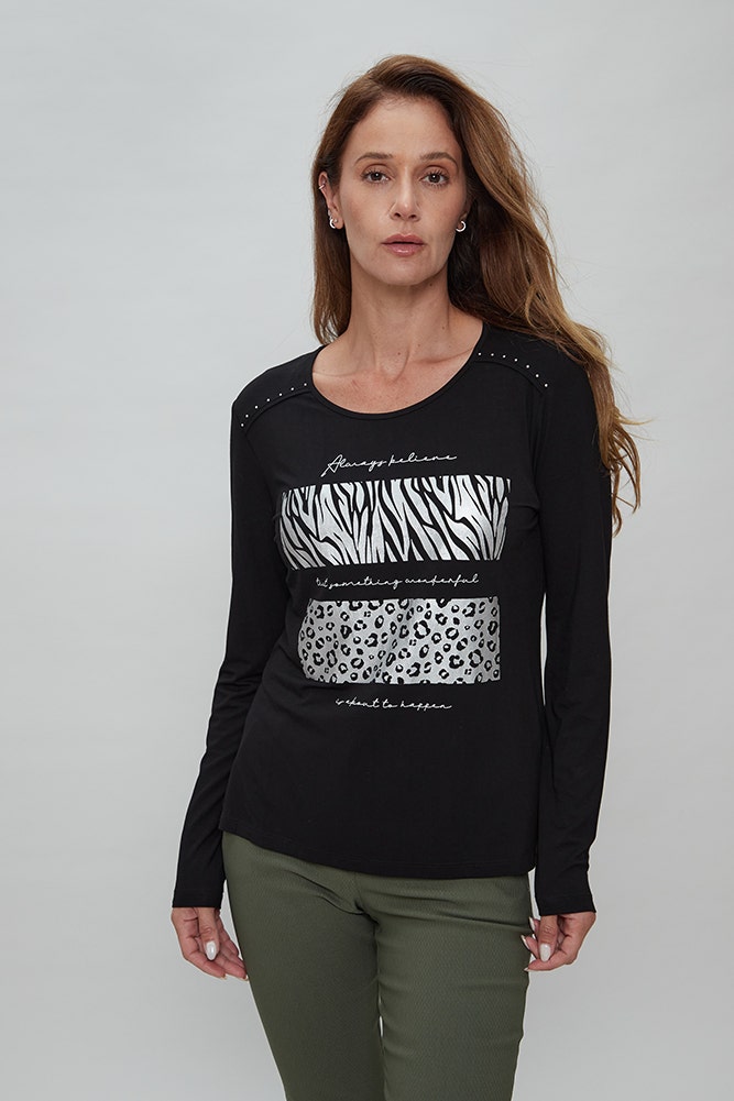POLERA DE JERSEY ESTAMPADA