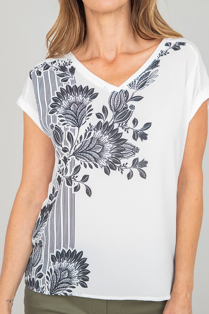 POLERA DOBLE TELA ESTAMPADA