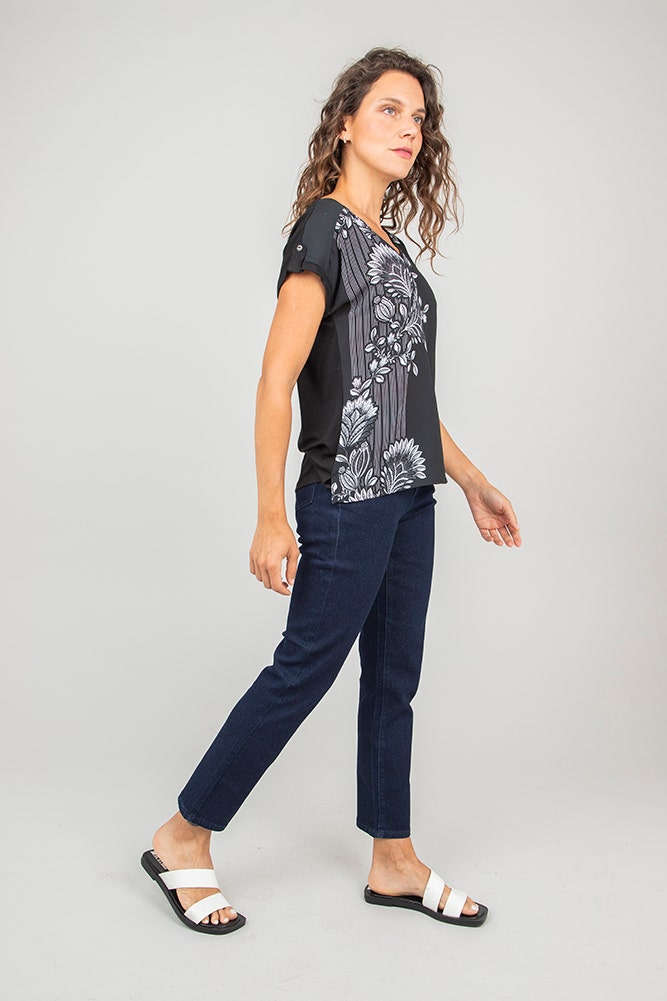 POLERA DOBLE TELA ESTAMPADA