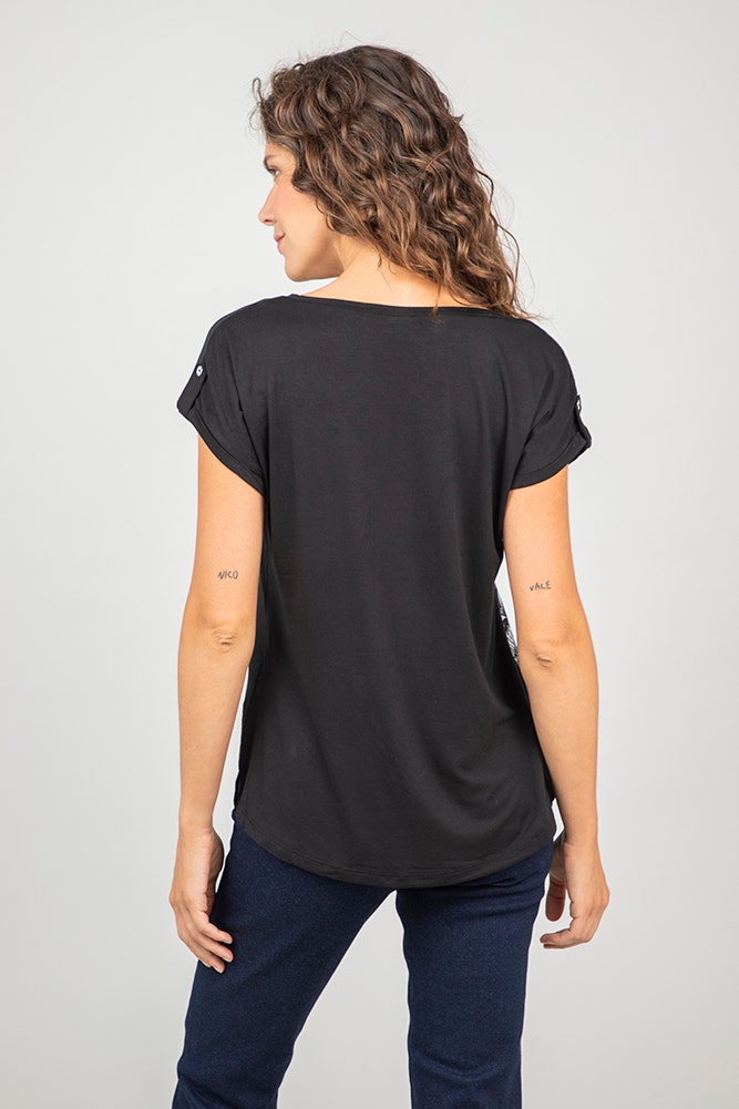 POLERA DOBLE TELA ESTAMPADA