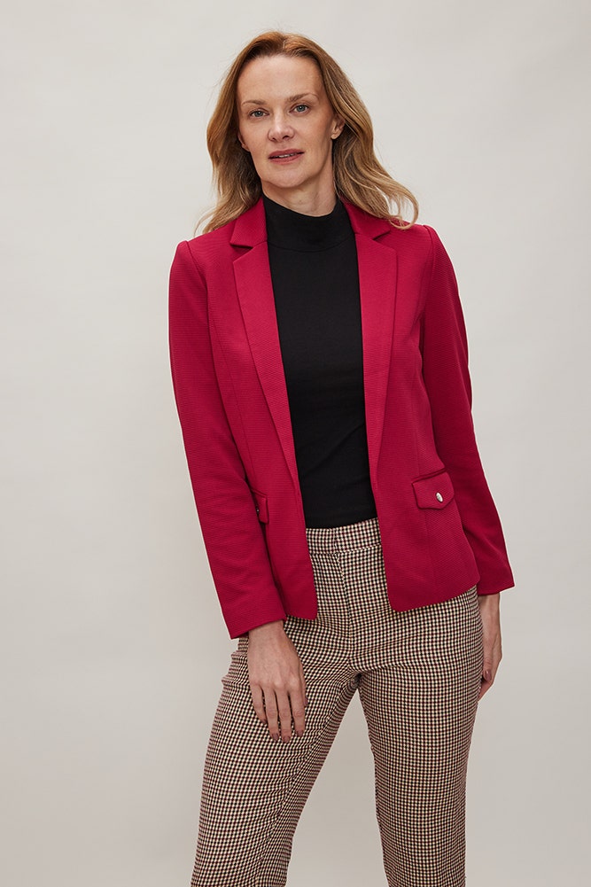 BLAZER DE POLYESTER TEXTURA DE RAYAS