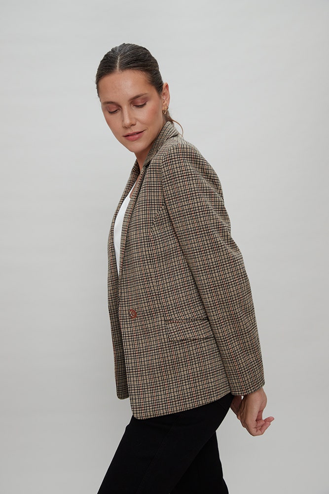 BLAZER ESTAMPADO ESCOCES 