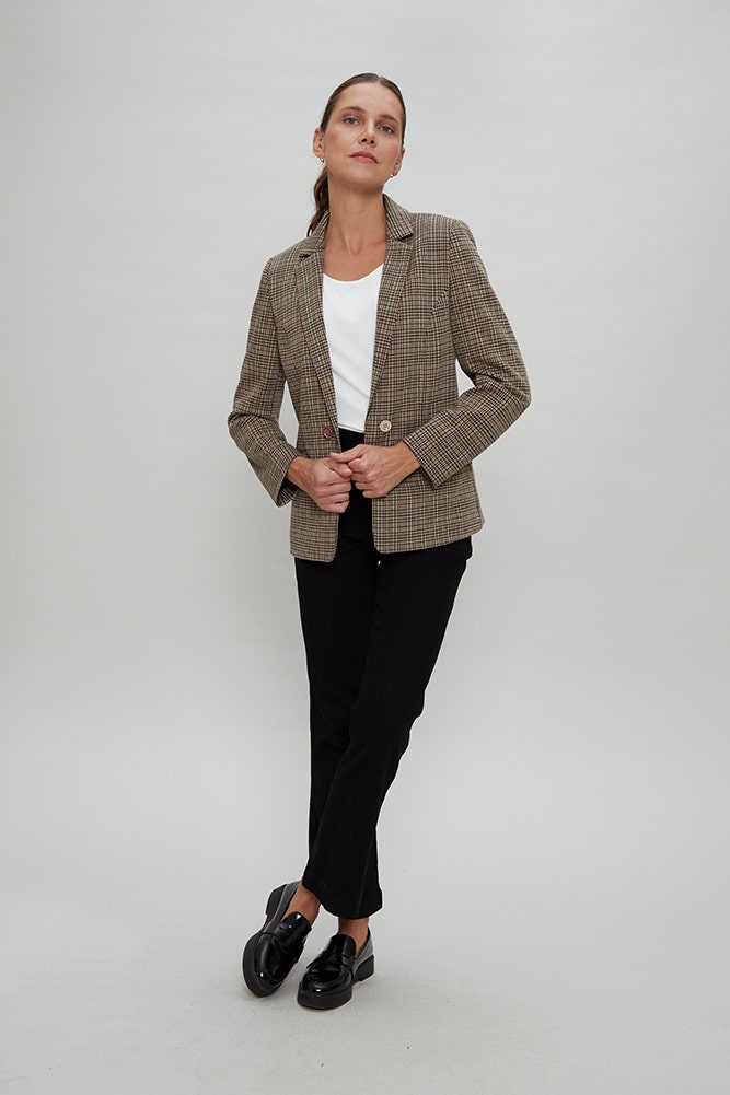 BLAZER ESTAMPADO ESCOCES 