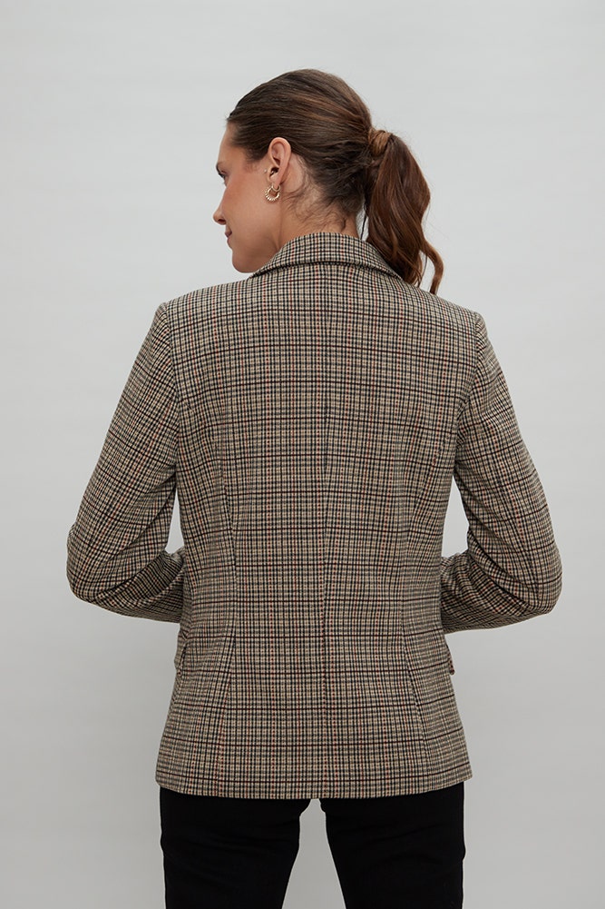 BLAZER ESTAMPADO ESCOCES 
