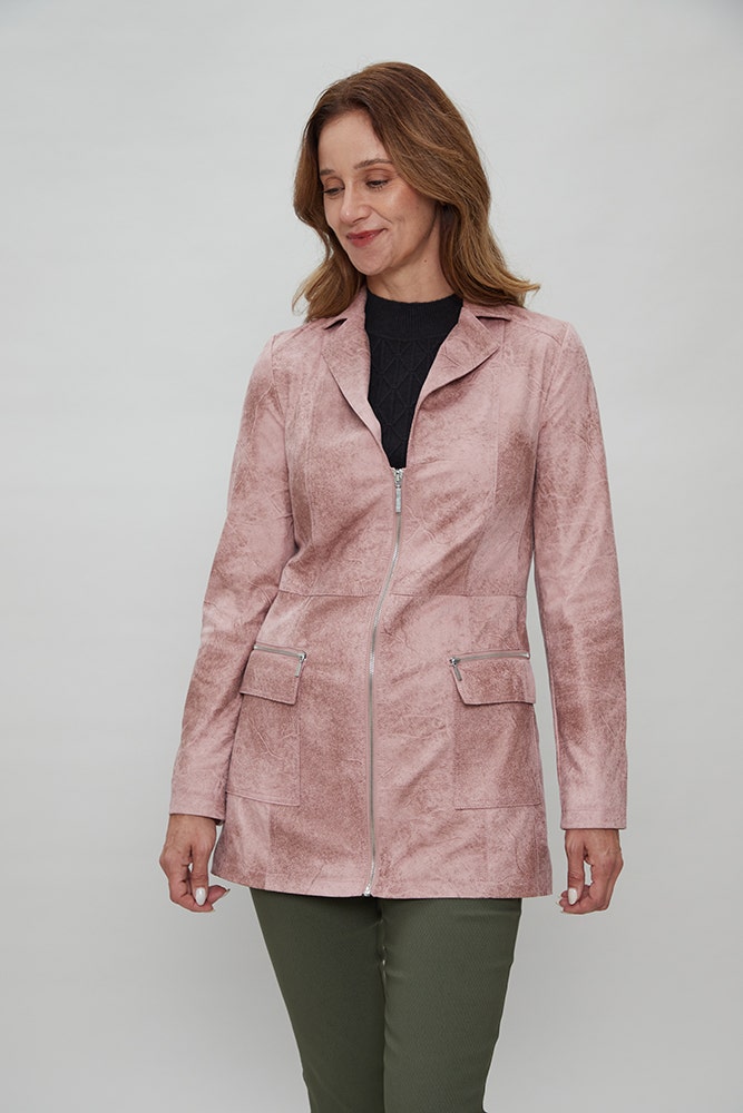 TRENCH SUEDE CRAQUELADO 