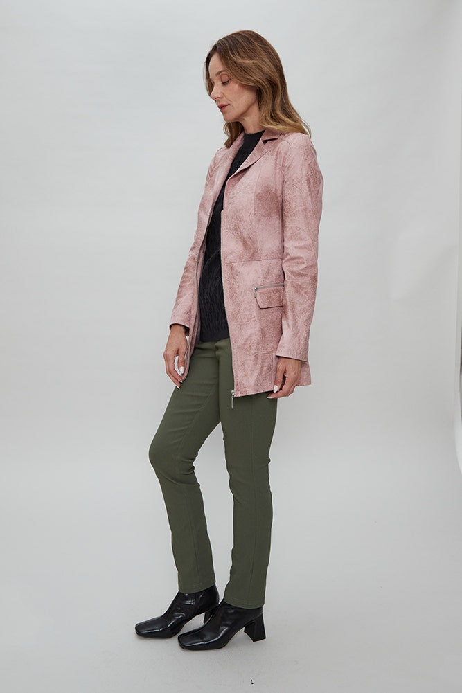 TRENCH SUEDE CRAQUELADO 